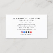 Moderne Monogram Luxe Visitekaart Visitekaartje (Achterkant)