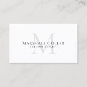 Moderne Monogram Luxe Visitekaart Visitekaartje (Voorkant)