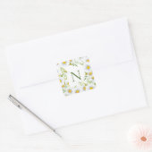 Moderne Monogram Madeliefjes Vierkante Sticker (Envelop)
