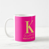 Moderne Monogram Maid of Honor Roze Koffiemok (Links)