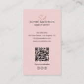 Moderne Monogram Make-up Artiest Foto Roze Visitekaartje (Achterkant)