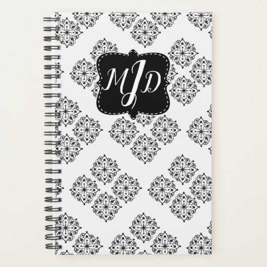 Moderne Monogram Mandala Sierad Yogamat Planner (Voorkant)