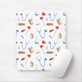 Moderne Monogram Medische Patroon Verpleegkundige Muismat (Met muis)