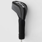 Moderne Monogram Menukaart Grijs Golfheadcover (Schuin)