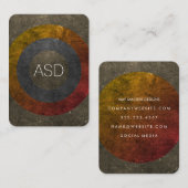 Moderne monogram met getextureerde kleurenpaletten visitekaartje (Voorkant / Achterkant)