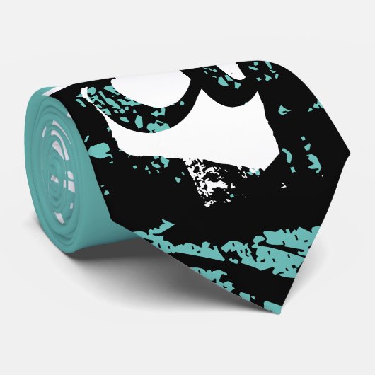 Moderne monogram met initiaal een aqua-stropdas stropdas (Opgerold)