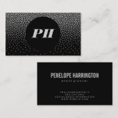 Moderne monogram met legante Confetti Visitekaartje (Voorkant / Achterkant)