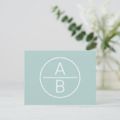 Moderne monogram met twee beginletters briefkaart (Staand voorkant)