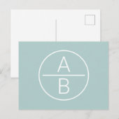 Moderne monogram met twee beginletters briefkaart (Voorkant / Achterkant)