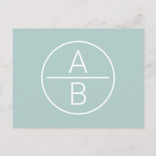 Moderne monogram met twee beginletters briefkaart