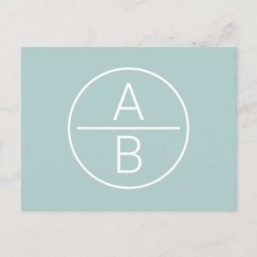 Moderne monogram met twee beginletters briefkaart (Voorkant)