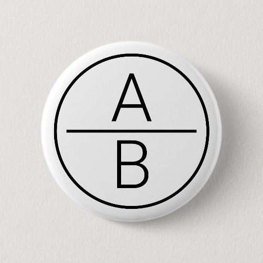 Moderne monogram met twee beginletters ronde button 5,7 cm (Voorkant)