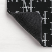 Moderne Monogram Minimaal Zwart Wit Muismat (Hoek)