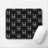 Moderne Monogram Minimaal Zwart Wit Muismat (Met muis)