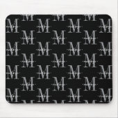 Moderne Monogram Minimaal Zwart Wit Muismat (Voorkant)