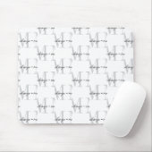 Moderne Monogram Minimaal Zwart Wit Muismat (Met muis)