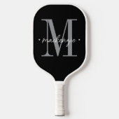 Moderne Monogram Minimaal Zwart Wit Pickleball Paddle (Voorkant)