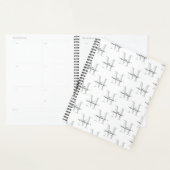 Moderne Monogram Minimaal Zwart Wit Planner (Display)