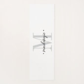 Moderne Monogram Minimaal Zwart Wit Yogamat (Achterkant)