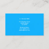 Moderne monogram Minimalistisch Clean Sky Blue Whi Visitekaartje (Achterkant)