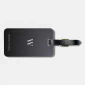 Moderne monogram - minimalistisch professioneel bagagelabel (Achterkant horizontaal)