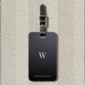 Moderne monogram - minimalistisch professioneel bagagelabel