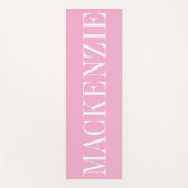 Moderne Monogram Minimalistisch Roze Wit Yogamat (Voorkant)