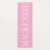Moderne Monogram Minimalistisch Roze Wit Yogamat (Achterkant)