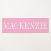 Moderne Monogram Minimalistisch Roze Wit Yogamat (Voorkant (horizontaal))