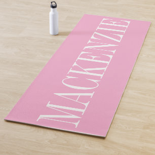 Moderne Monogram Minimalistisch Roze Wit Yogamat