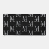 Moderne Monogram Minimalistisch Zwart Wit Bureaumat (Voorkant)