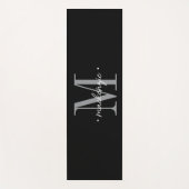 Moderne Monogram Minimalistisch Zwart Wit Yogamat (Voorkant)