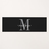Moderne Monogram Minimalistisch Zwart Wit Yogamat (Voorkant (horizontaal))