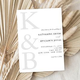 Moderne Monogram Minimalistische All-in-One Trouwk Kaart
