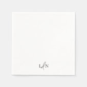 Moderne Monogram Minimalistische Bruiloft Paar Ini Servet (Voorkant)
