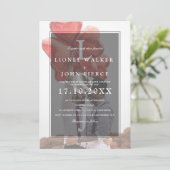 Moderne monogram minimalistische foto gay bruiloft kaart (Staand voorkant)