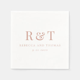 Moderne Monogram Minimalistische Huwelijk Servet