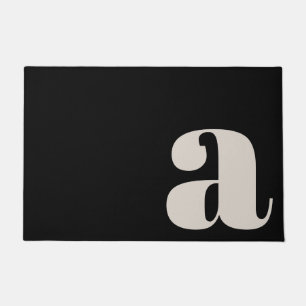 Moderne Monogram Minimalistische Krachtige Zwarte Deurmat
