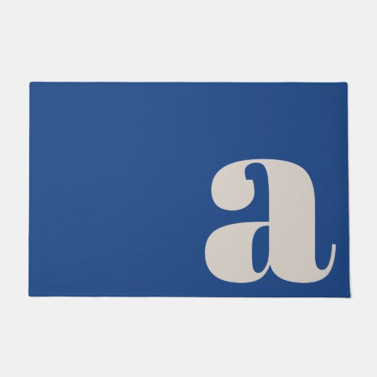 Moderne monogram minimalistische levendige blauwe  deurmat (Voorkant)