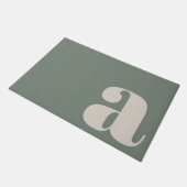 Moderne Monogram Minimalistische Saliegroene Entre Deurmat (Schuin)
