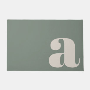 Moderne Monogram Minimalistische Saliegroene Entre Deurmat