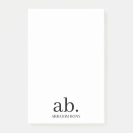 Moderne Monogram Minimalistische Stijlvolle Ontwer Post-it® Notes