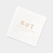 Moderne Monogram Minimalistische Trouwdag Folie Servetten (Links)