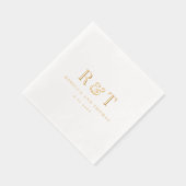 Moderne Monogram Minimalistische Trouwdag Folie Servetten (Rechts)