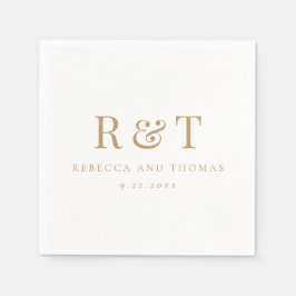Moderne Monogram Minimalistische Trouwdag Servet