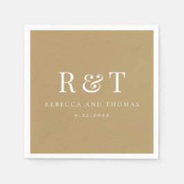 Moderne Monogram Minimalistische Trouwdag Servet