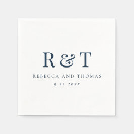 Moderne Monogram Minimalistische Trouwdag Servet