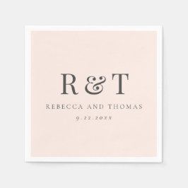Moderne Monogram Minimalistische Trouwdag Servet