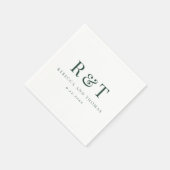 Moderne Monogram Minimalistische Trouwdag Servet (Hoek)