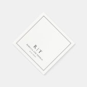 Moderne Monogram Minimalistische Trouwdag Servet (Hoek)